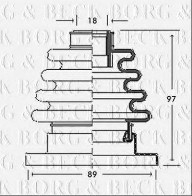 BORG & BECK BCB2720 Пильовик, приводний вал