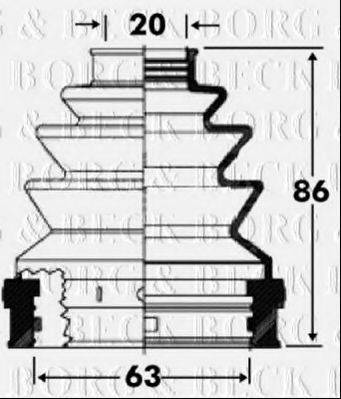 BORG & BECK BCB2817 Пильовик, приводний вал