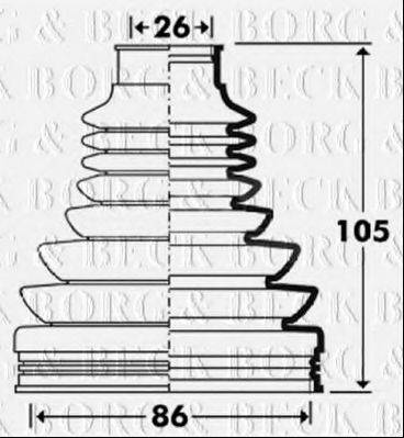 BORG & BECK BCB2912 Пильовик, приводний вал