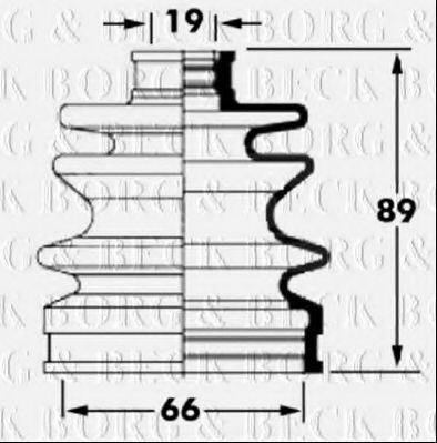 BORG & BECK BCB6043 Пильовик, приводний вал