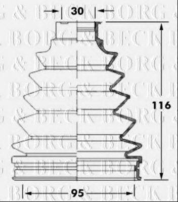 BORG & BECK BCB6051 Пильовик, приводний вал