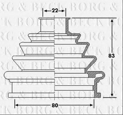 BORG & BECK BCB6175 Пильовик, приводний вал