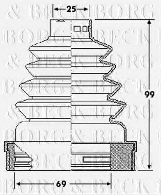 BORG & BECK BCB6190 Пильовик, приводний вал