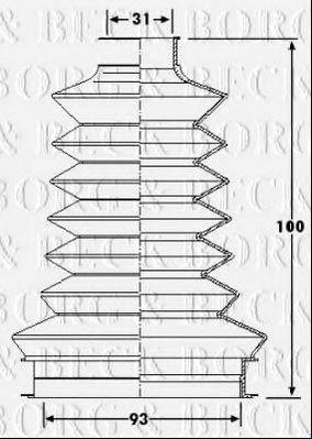 BORG & BECK BCB6202 Пильовик, приводний вал