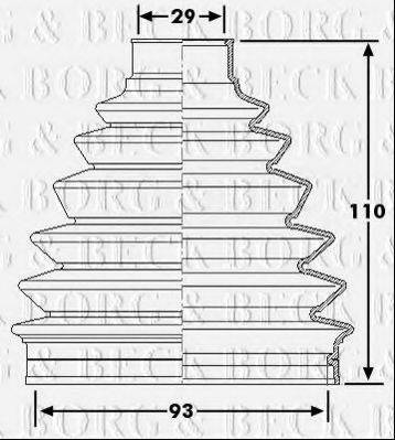 BORG & BECK BCB6227 Пильовик, приводний вал