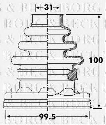 BORG & BECK BCB6259 Пильовик, приводний вал