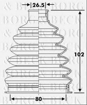 BORG & BECK BCB6280 Пильовик, приводний вал