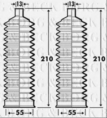 BORG & BECK BSG3293 Пильовик, рульове управління