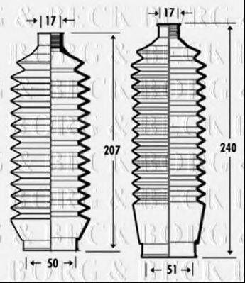 BORG & BECK BSG3343 Пильовик, рульове управління