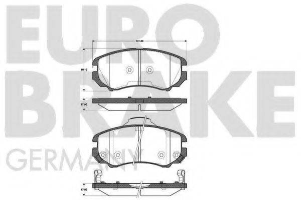 EUROBRAKE 5502223425 Комплект гальмівних колодок, дискове гальмо