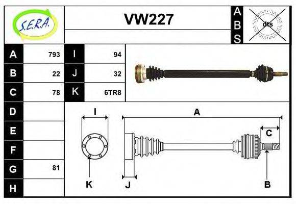 SERA VW227 Приводний вал