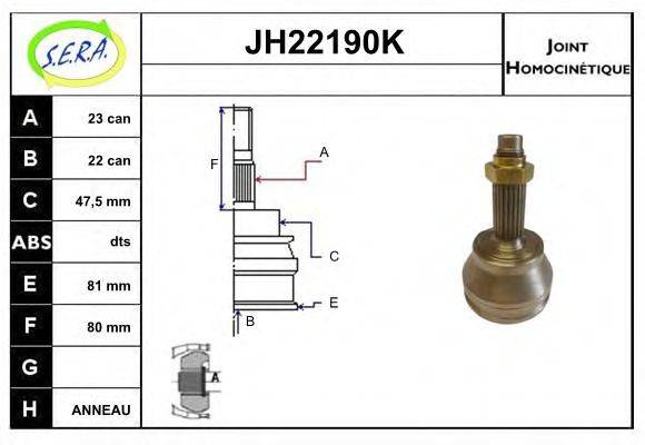 SERA JH22190K Шарнірний комплект, приводний вал