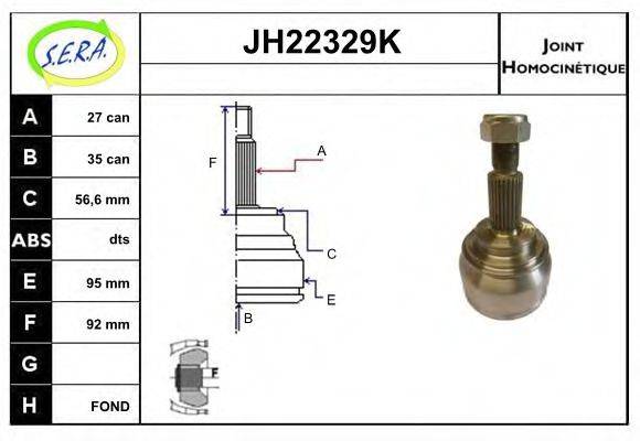 SERA JH22329K Шарнірний комплект, приводний вал