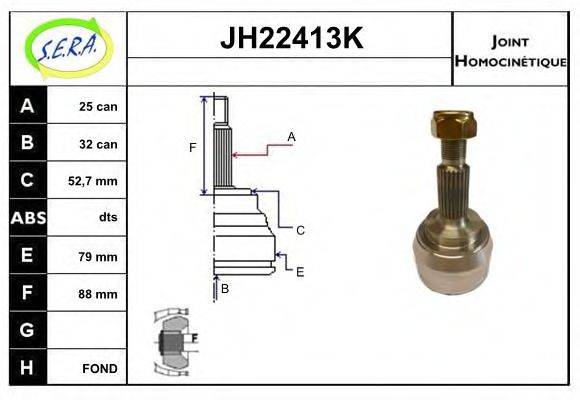 SERA JH22413K Шарнірний комплект, приводний вал