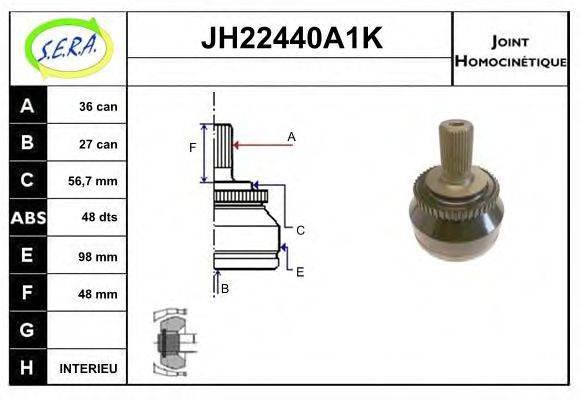 SERA JH22440A1K Шарнірний комплект, приводний вал