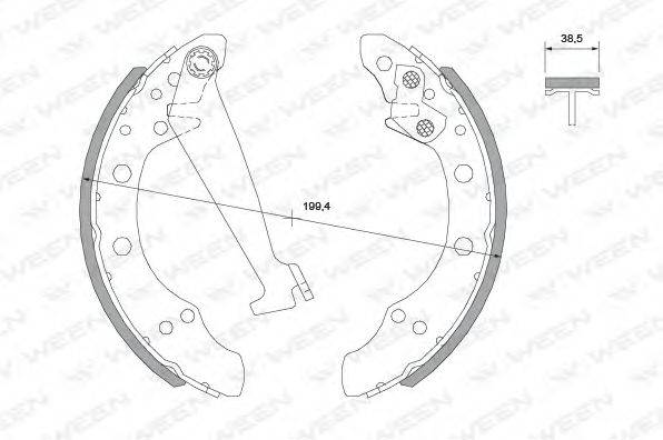 WEEN 1522016 Комплект гальмівних колодок
