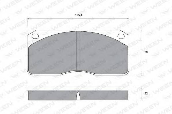 WEEN 1511042 Комплект гальмівних колодок, дискове гальмо