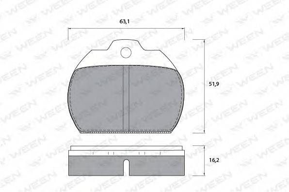 WEEN 1511090 Комплект гальмівних колодок, дискове гальмо