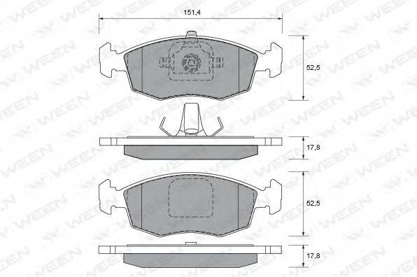 WEEN 1511831 Комплект гальмівних колодок, дискове гальмо