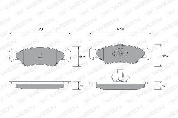 WEEN 1511724 Комплект гальмівних колодок, дискове гальмо