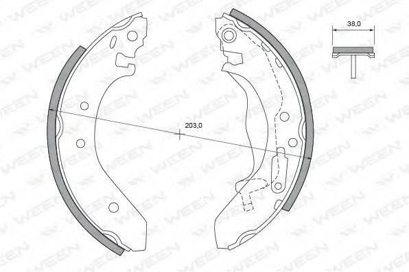 WEEN 1522102 Комплект гальмівних колодок