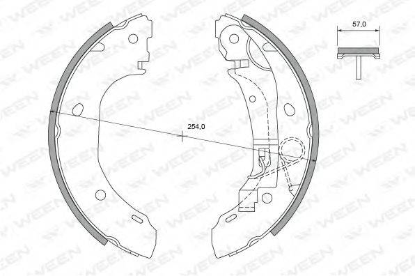 WEEN 1522129 Комплект гальмівних колодок