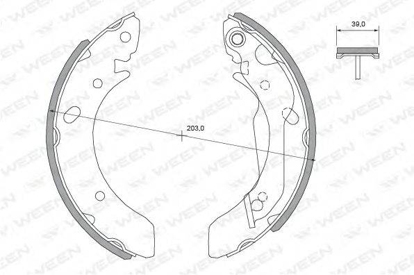 WEEN 1522387 Комплект гальмівних колодок