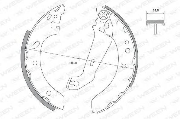 WEEN 1522403 Комплект гальмівних колодок