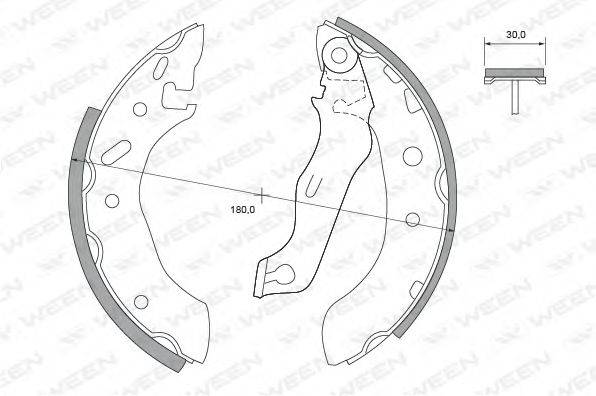 WEEN 1522404 Комплект гальмівних колодок
