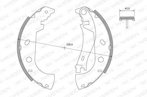 WEEN 1522426 Комплект гальмівних колодок
