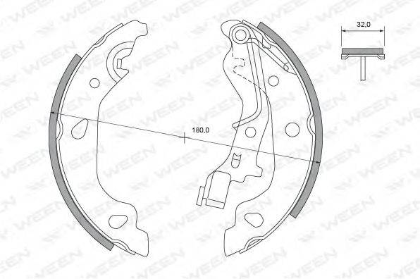 WEEN 1522442 Комплект гальмівних колодок