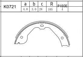 ASIMCO K0721 Комплект гальмівних колодок