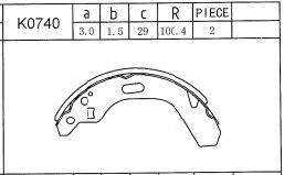 ASIMCO K0740 Комплект гальмівних колодок