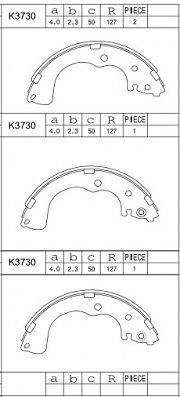 ASIMCO K3730 Комплект гальмівних колодок