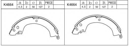 ASIMCO K4664 Комплект гальмівних колодок