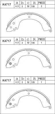 ASIMCO K4717 Комплект гальмівних колодок