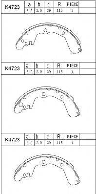 ASIMCO K4723 Комплект гальмівних колодок