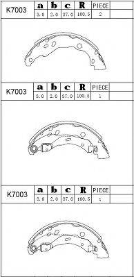 ASIMCO K7003 Комплект гальмівних колодок