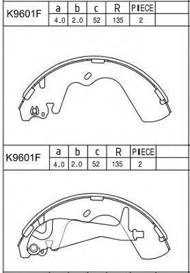 ASIMCO K9601F Комплект гальмівних колодок