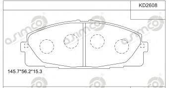 ASIMCO KD2608 Комплект гальмівних колодок, дискове гальмо