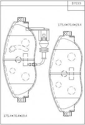 ASIMCO KD7033 Комплект гальмівних колодок, дискове гальмо