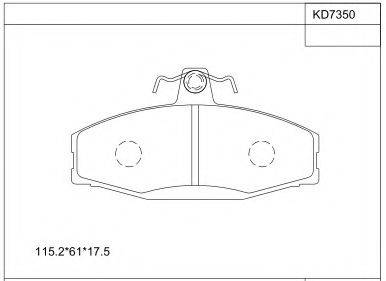 ASIMCO KD7350 Комплект гальмівних колодок, дискове гальмо