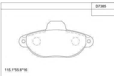 ASIMCO KD7385 Комплект гальмівних колодок, дискове гальмо