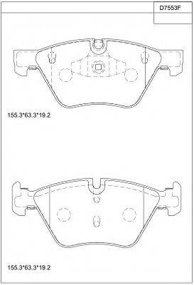 ASIMCO KD7553F Комплект гальмівних колодок, дискове гальмо