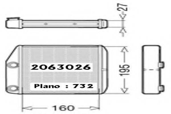 ORDONEZ 2063026 Теплообмінник, опалення салону