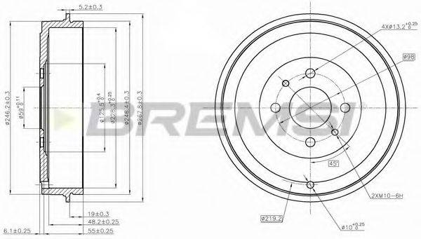 BREMSI DR5267 Гальмівний барабан