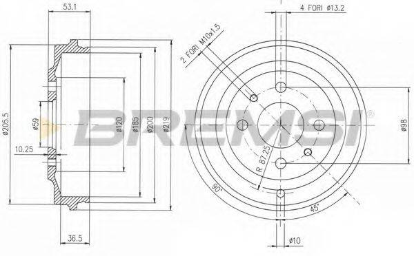 BREMSI DR5268 Гальмівний барабан