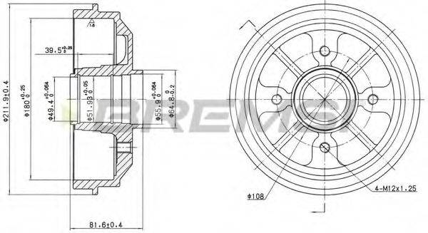 BREMSI DR5467 Гальмівний барабан