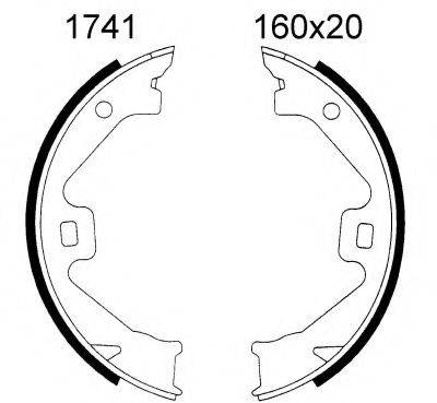 BSF 01741 Комплект гальмівних колодок, стоянкова гальмівна система