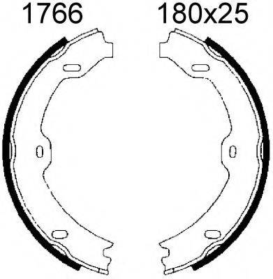 BSF 01766 Комплект гальмівних колодок, стоянкова гальмівна система